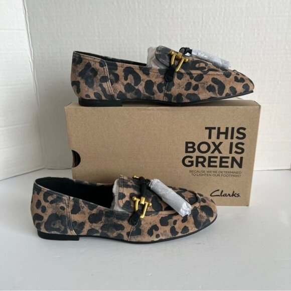 Clarks - Women's Leopard Tassel Loafers - Leopard Suede. Size: 6.5 US. (1805) - Picture 1 of 16